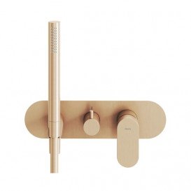  	Змішувач для душу Ravak Eleganta на 2 споживача з душовим набором рожеве матове золото X070374