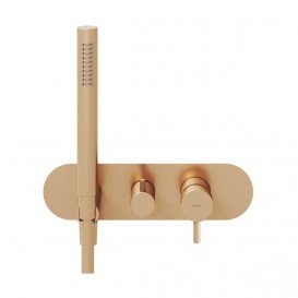 Смеситель для душа Ravak Espirit на 2 потребителя с душевым набором розовое золото матовое X070361