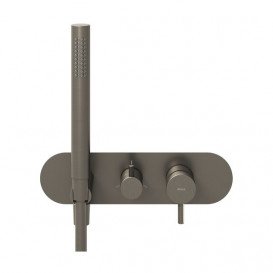 Смеситель для душа Ravak Espirit на 3 потребителя с душевым набором графит матовый X070319