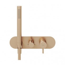 Смеситель для душа Ravak Espirit на 3 потребителя с душевым набором розовое золото матовое X070356