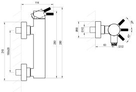 Смеситель для душа Ravak Nox однорычажный матовая нержавеющая сталь X070647