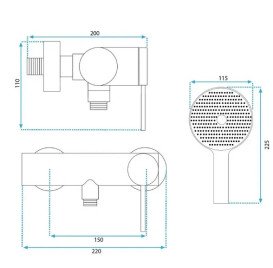 Смеситель для душа Rea Clif с душевым гарнитуром черный REA-B4241