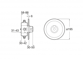 Смеситель для душа Roca Avant настенный встраиваемый самозакрывающийся хром A5A2217C00
