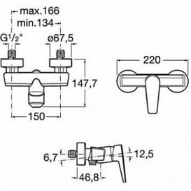 Смеситель для душа Roca Esmai однорычажный хром A5A2131C00