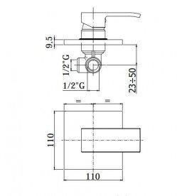 Змішувач для душа прихований (вбудований) Paffoni Effe хром EF 010 CR