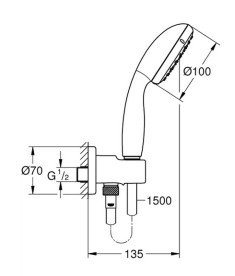 Смеситель для душа скрытого монтажа Grohe Eurosmart с душевым гарнитуром хром UA33556002