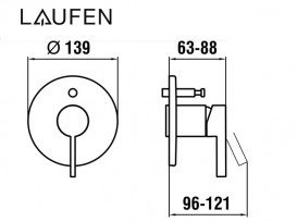 Смеситель для душа скрытого монтажа Laufen Kartell однорычажный хром H3213360040001