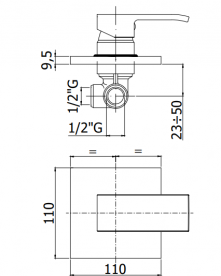 Смеситель для душа скрытого монтажа Paffoni Elle однорычажный 2 потребителя черный матовый EL 010 NO/M