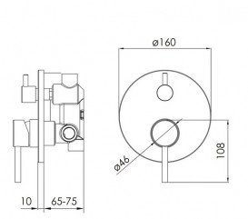 Змішувач для душу прихованого монтажу Volle Cruze одноважільний нікель 1547.030202