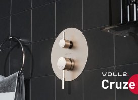 Змішувач для душу прихованого монтажу Volle Cruze одноважільний золотий 1547.030215