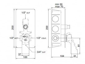 Змішувач для душа Treemme Hask змішувач прихованого монтажу хром 6A49CC01