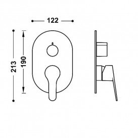 Змішувач для душу Tres Base вбудований 2 споживача хром 21528110