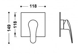 Смеситель для душа Tres Base встраиваемый 1 потребитель хром 21627801