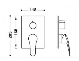 Смеситель для душа Tres Base встраиваемый 2 потребителя хром 21628101