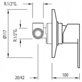 Змішувач для душа Tres BM-Tres хром 01717712