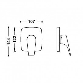 Змішувач для душу Tres Canigo вбудований 1 споживач хром 21727810