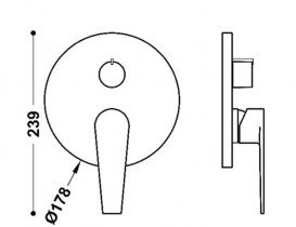 Змішувач для душу Tres Class-Tres вбудований 2 споживача хром 20528101