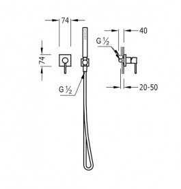 Смеситель для душа Tres Max-Tres однорычажный с ручным душем хром 06217703
