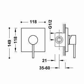 Змішувач для душу Tres Max-Tres Rapid-Box вбудований одноважільний хром 06227701