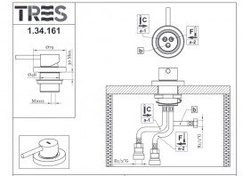 Смеситель для душа Tres Max-Tress однорычажный встроенный хром 134161