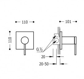 Смеситель для душа Tres Mono-Term однорычажный встраиваемый хром 20117701