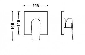 Смеситель для душа Tres Project встраиваемый 1 потребитель матовый белый 21127801BM