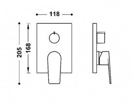 Змішувач для душу Tres Project вбудований 2 споживача рожеве золото 21128101OP