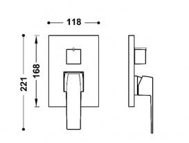 Змішувач для душу Tres Slim Exclusive 2 споживача матове золото 20228101OM