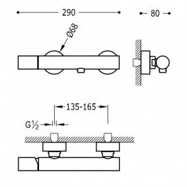 Змішувач для душу Tres Study Exclusive із ручним душем бронзовий чорний 26116701KMB