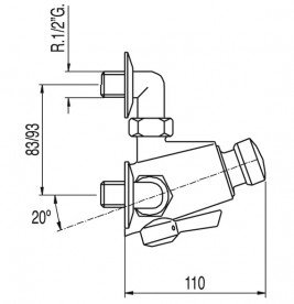 Смеситель для душа Tres Tempotres нажимной хром 112162