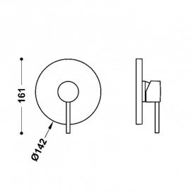 Змішувач для душу Tres Study Exclusive 1 споживач одноважільний матовий чорний 26227810NM