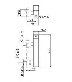 Смеситель для душа Vema Lys однорычажный хром V25090B0010