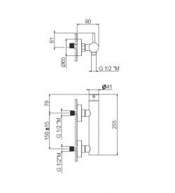 Смеситель для душа Vema Maira однорычажный черный матовый V27090F0202