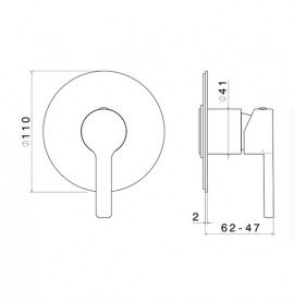 Змішувач для душа Vema Marna прихованого монтажу одноважільний хром V09130EB0010