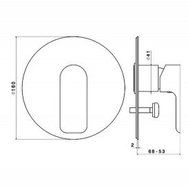 Смеситель для душа Vema Slate скрытого монтажа однорычажный хром V14140EB0010