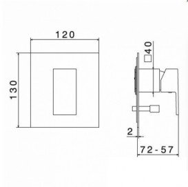 Смеситель для душа Vema Tamesis скрытого монтажа однорычажный хром V02140EB0010