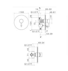 Змішувач для душа Vema Wellness steel прихованого монтажу нержавіюча сталь V17140AC005