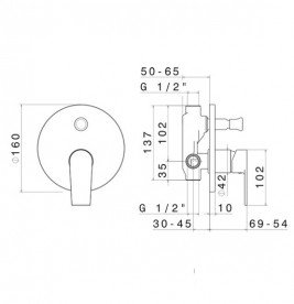 Смеситель для душа Vema Vema скрытого монтажа черный матовый V16040F0202