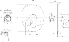 Смеситель для душа Villeroy & Boch Antao встраиваемый хром TVS11100400061