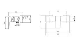 Змішувач для душу Villeroy & Boch Architectura Square одноважільний чорний матовий TVS125001000K5