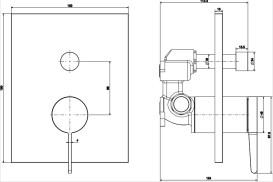 Змішувач для душу Villeroy & Boch Conum вбудований матове золото TVT12700100076