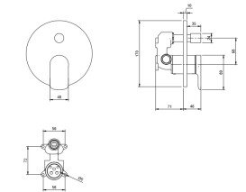 Змішувач для душу Villeroy & Boch O.novo вбудований хром TVS10435300061
