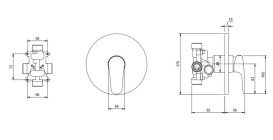 Змішувач для душу Villeroy & Boch O.novo вбудований хром TVS10535211061