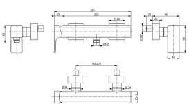 Смеситель для душа Villeroy & Boch Subway 3.0 однорычажный матовое золото TVS11200100076