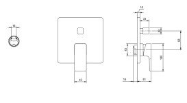 Смеситель для душа Villeroy & Boch Subway 3.0 встраиваемый матовый черный TVS112003000K5