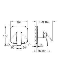 Смеситель для душа встраиваемый Grohe Cubeo однорычажный хром 1017770000