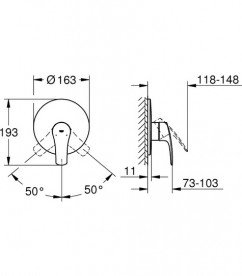 Смеситель для душа встраиваемый Grohe Eurosmart однорычажный черный матовый 194512433