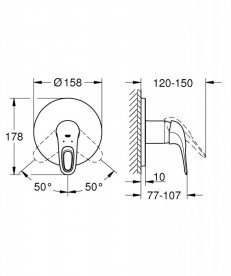 Смеситель для душа встраиваемый Grohe  Eurostyle однорычажный латунь хром 24048003