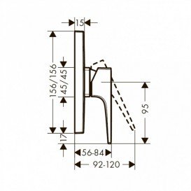 Смеситель для душа встраиваемый Hansgrohe коллекция Metropol хром 32565000