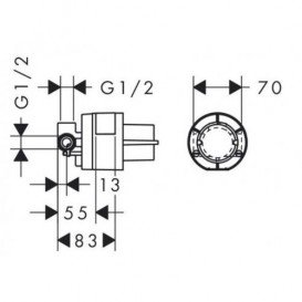 Змішувач для душа вбудовується з прихованою частиною Hansgrohe колекція Novus хром 71068000